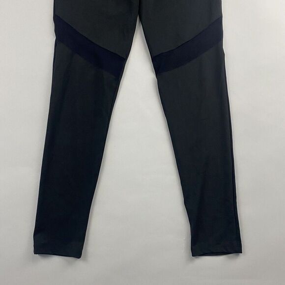 ZARA Women's Black Activewear Ankle Leggings Mesh Panels Size XL Stretch - Picture 3 of 7